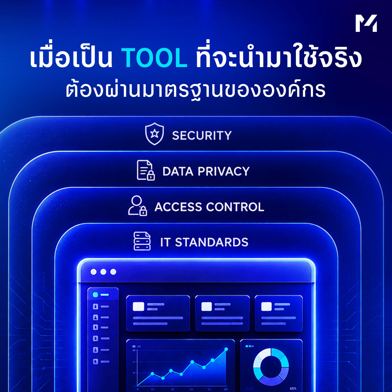 เมื่อเป็น Tool ที่จะนำมาใช้จริง ต้องผ่านมาตรฐานขององค์กร — Security, Data Privacy, Access Control, IT Standards