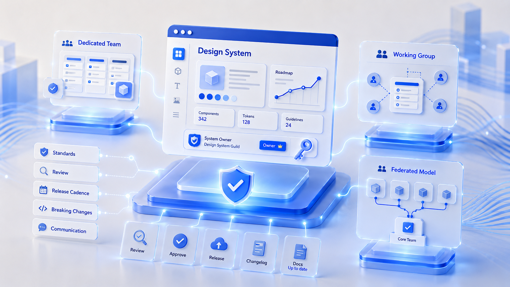 3 รูปแบบ Ownership ของ Design System: Dedicated Team, Working Group, Federated Model
