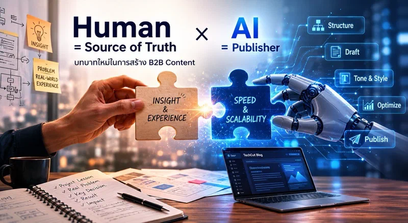 Human คือ Source of Truth, AI คือ Publisher: บทบาทใหม่ในการสร้าง B2B Content